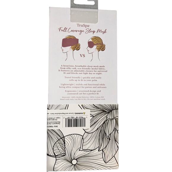 Truspa Full Coverage Sleep Mask Rose Pink Full Coverage‎ NEW - Picture 2 of 3